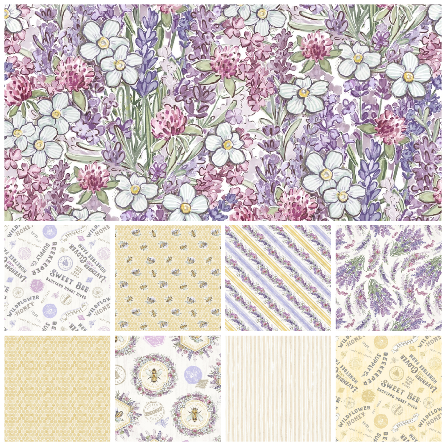 Sweet Honey Bee Fat Quarters - Quilted Strait