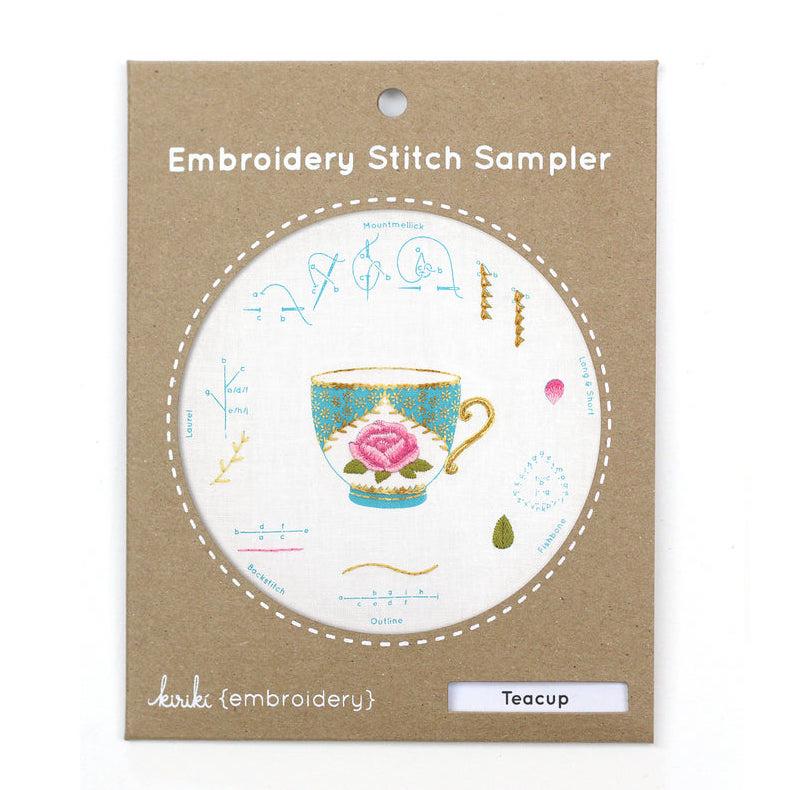 Teacup Embroidery Stitch Sampler