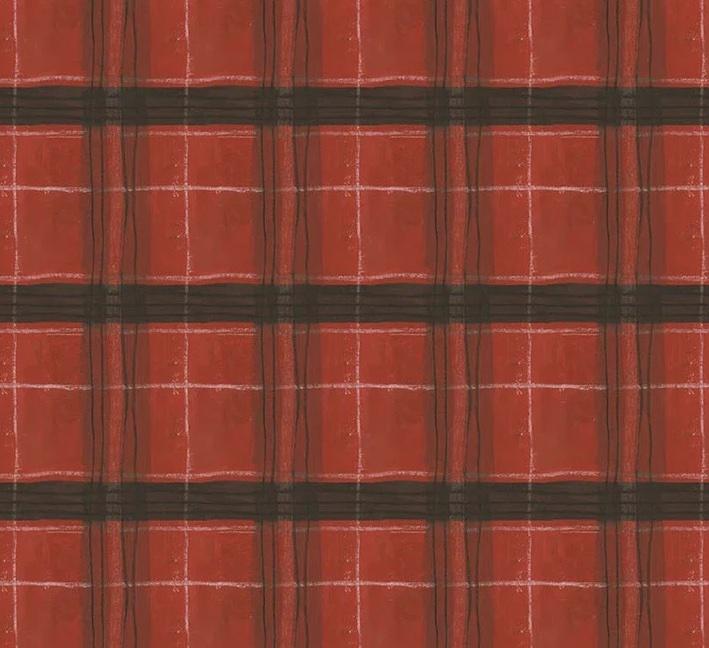 The Plaid One 54922D-6 Window Pane Plaid Carn Red - Quilted Strait
