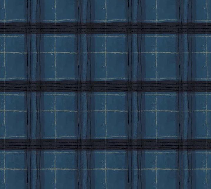 The Plaid One 54922D-8 Window Pane Plaid Night Sky - Quilted Strait