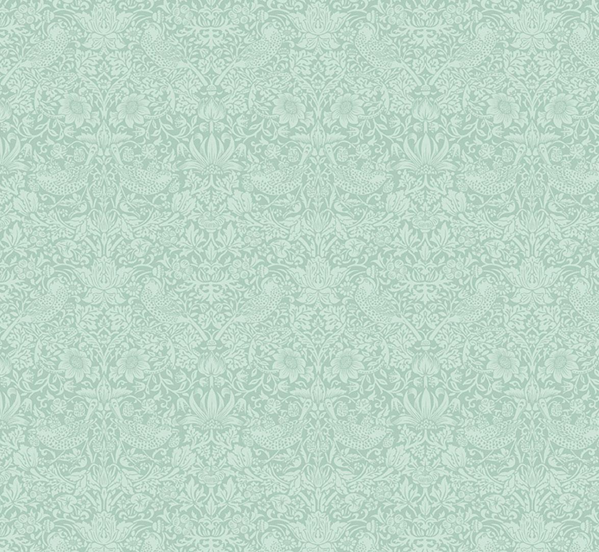 The Trellis Palette 153 Tonal Strawberry Thief Kelmscott Water - Quilted Strait