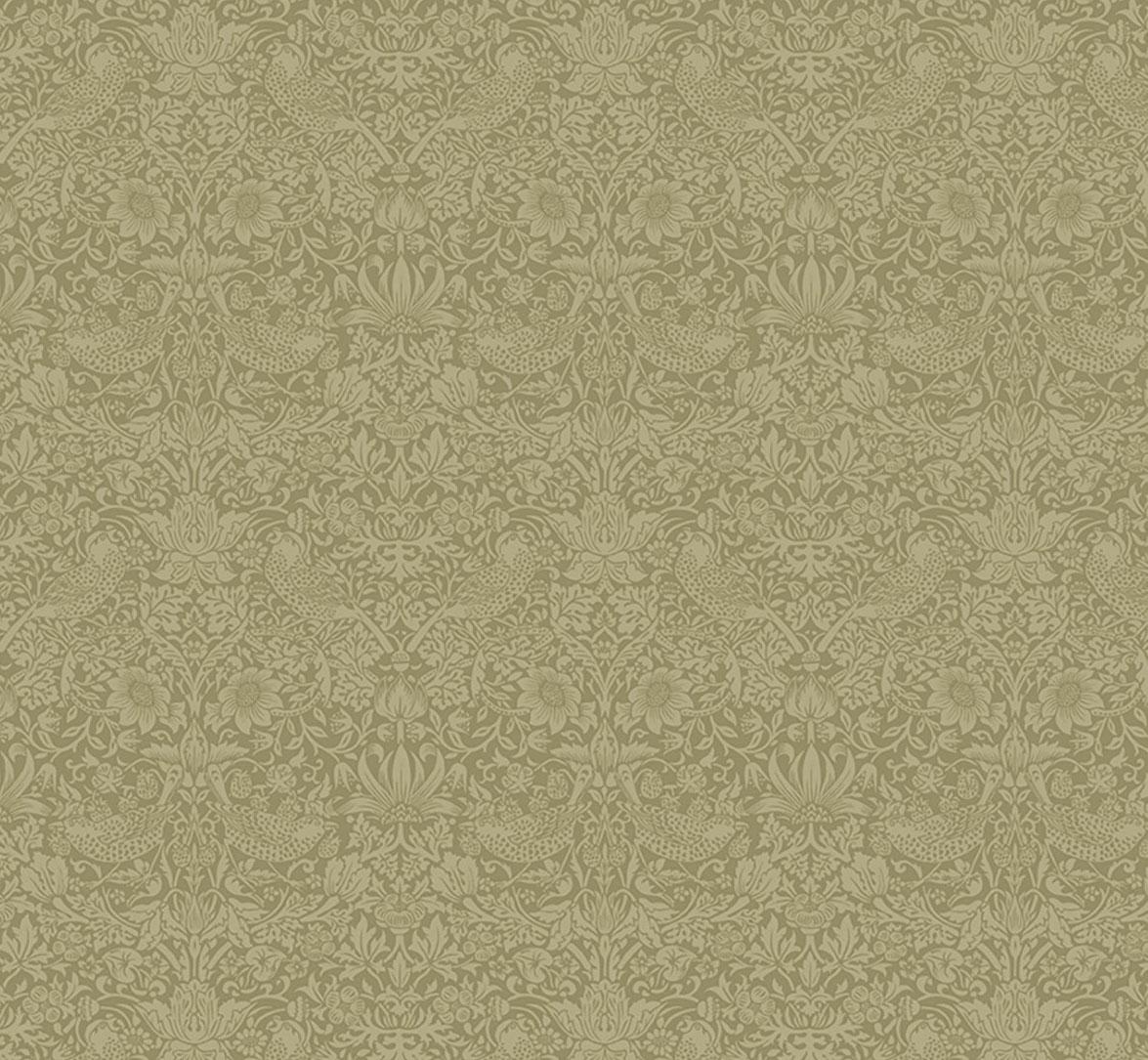 The Trellis Palette 153 Tonal Strawberry Thief Olive Fruit - Quilted Strait