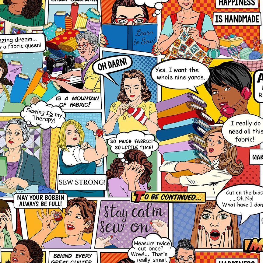 Thread & Thimble CD2594 Sewing Comic Multi