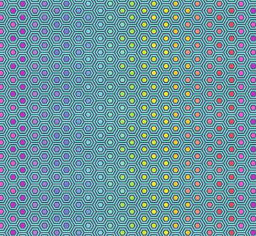 True Colors 151 Peacock Hexy Rainbow - Quilted Strait