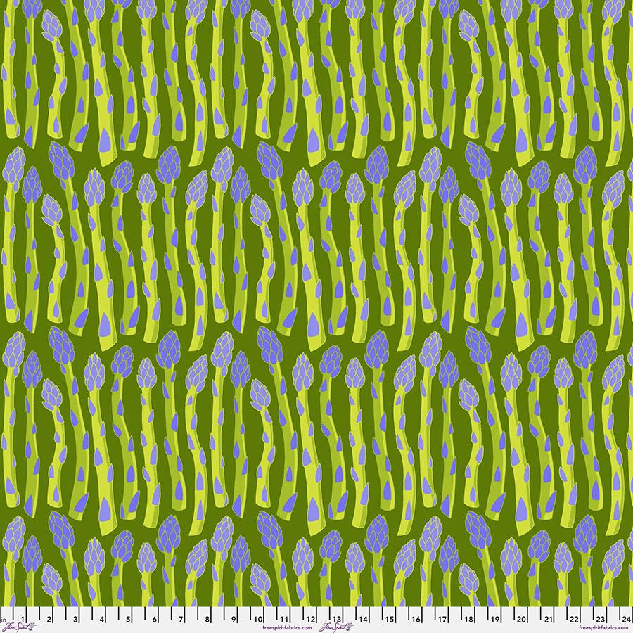 Vegetable Patch 177 Green Asparagus - Quilted Strait