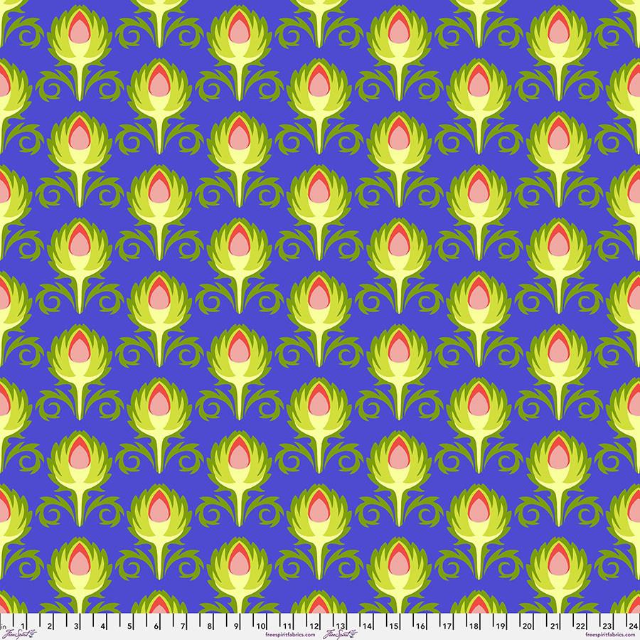 Vegetable Patch Artichoke Blue - Quilted Strait