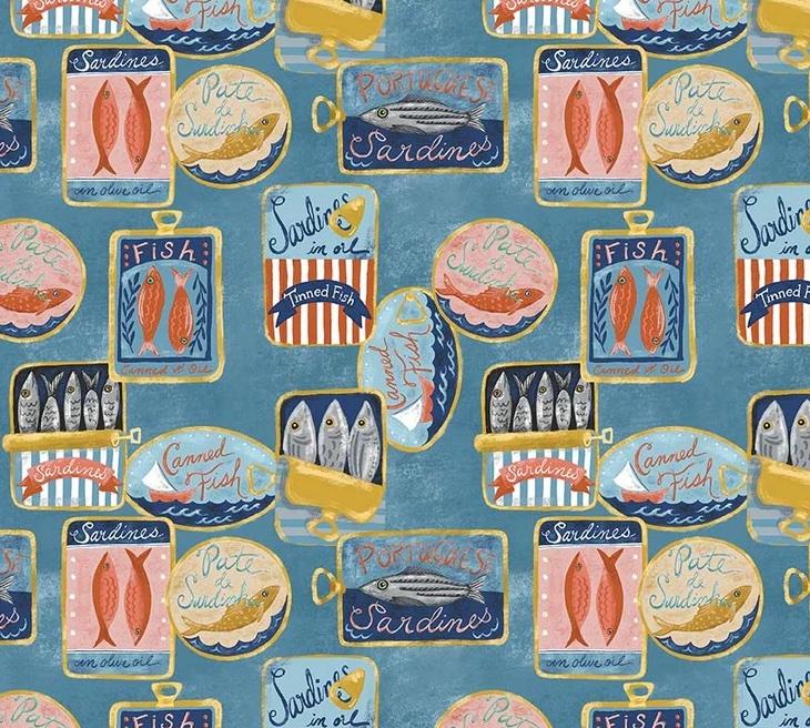 Villa Sol 55224-2 Tinned Fish Sea Blue