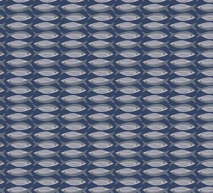 Villa Sol 55231-8 Little Fishies Navy