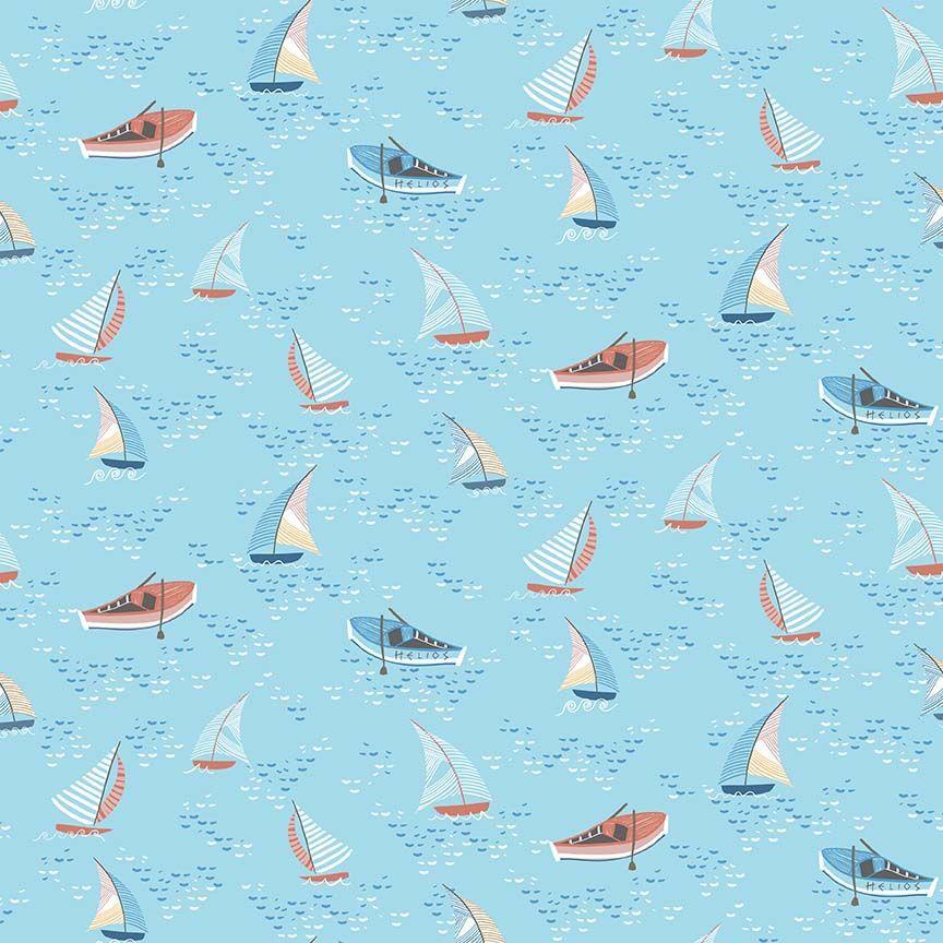 Wanderlust 3422 Aqua Seas The Day - Quilted Strait