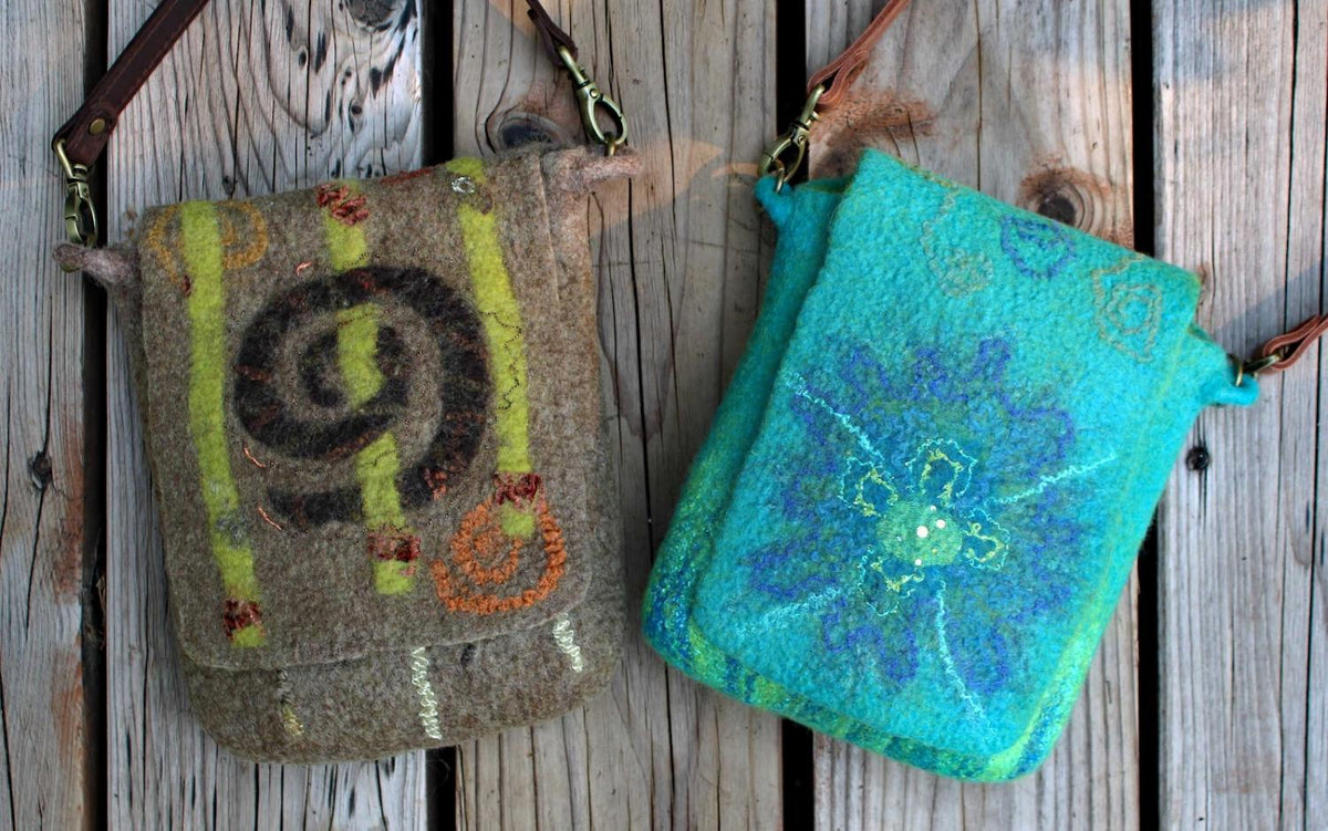 Wet Felted Cross-body Bag, Thurs & Fri. Oct. 15 & 16