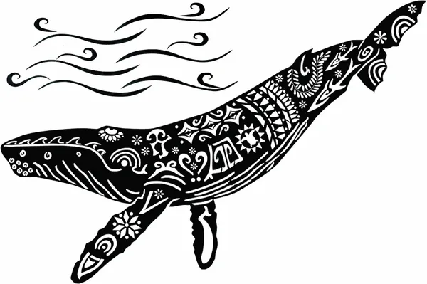 Whale Song Humpback Laser Cut Ready to Fuse Applique - Quilted Strait
