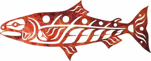 Wild Alaska Salmon Laser Cut Ready to Fuse Applique - Quilted Strait