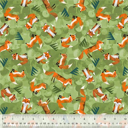 Wild North 53936D-6 Wild Foxes Leaf - Quilted Strait