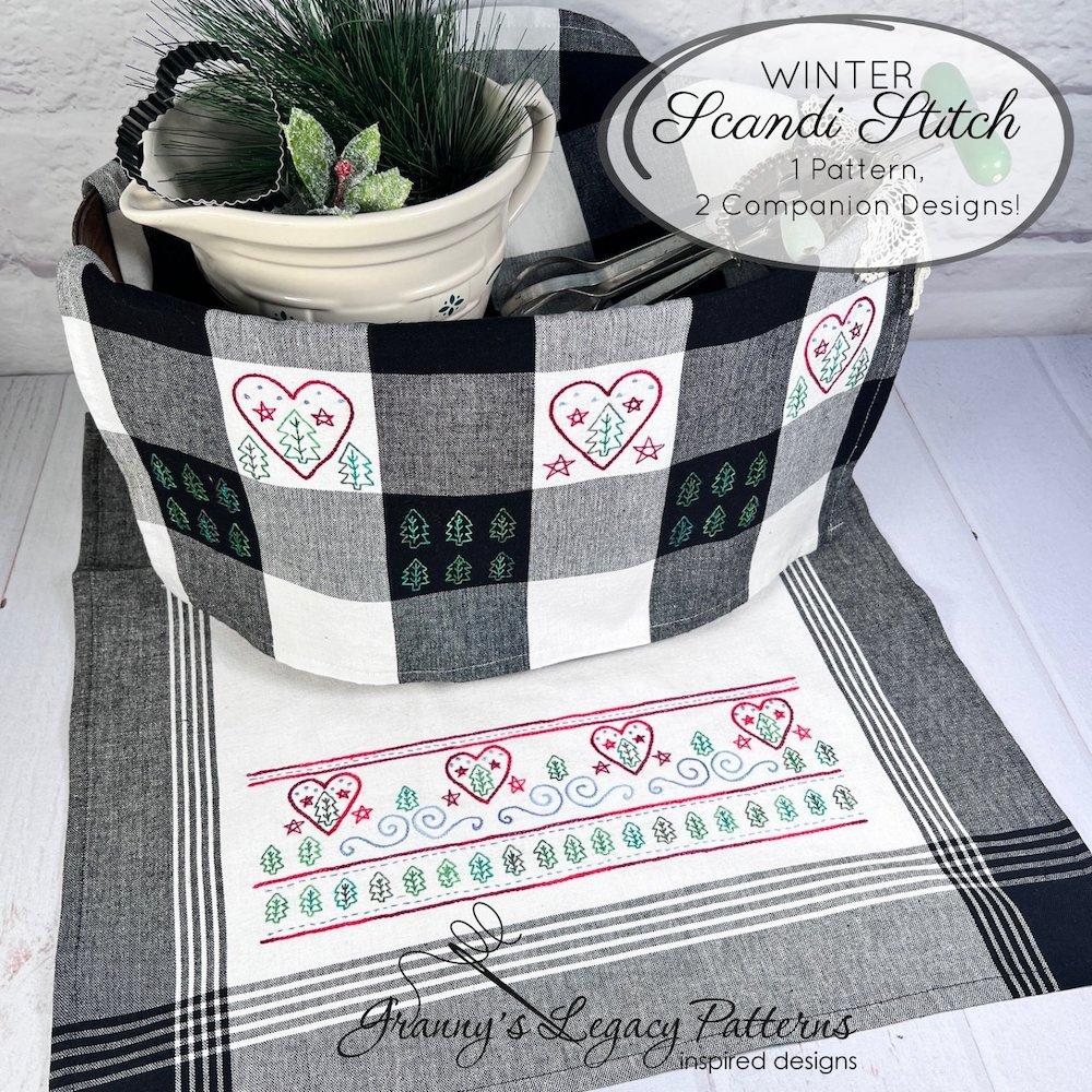 Winter Embroidered Tea Towel Kit