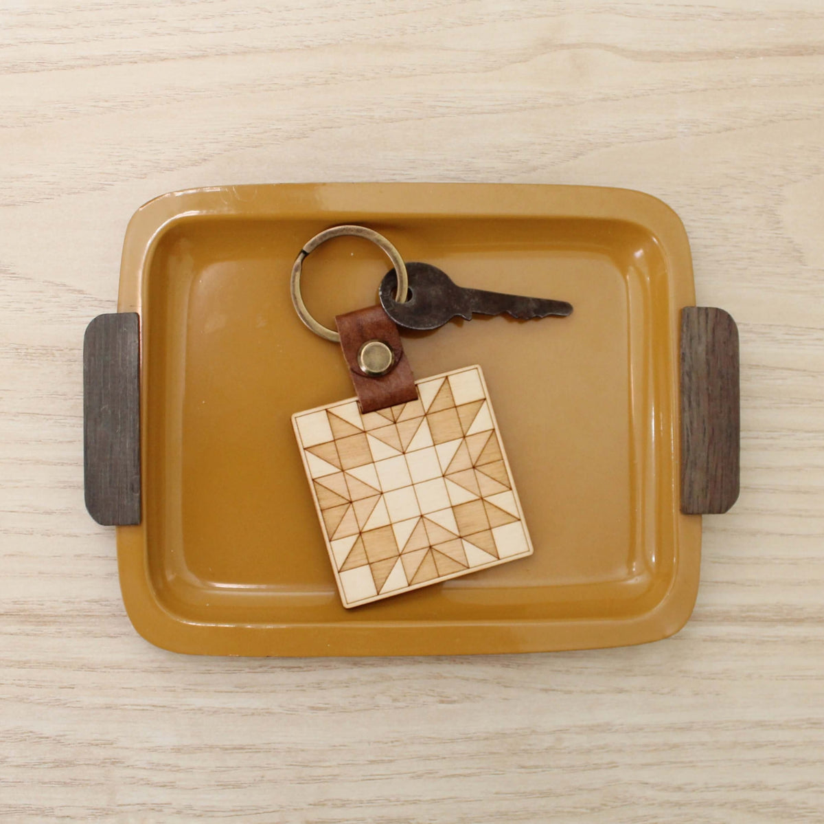 Wood Quilt Keychain #1 (FM)