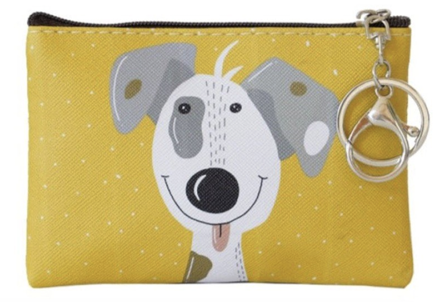 Yellow dog 5" X 4" Zip Pouch