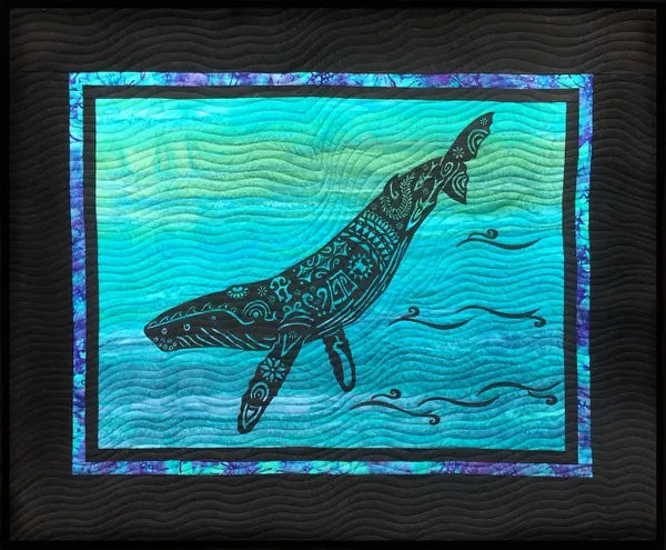 Whale Song Humpback Laser Cut Ready to Fuse Applique - Quilted Strait