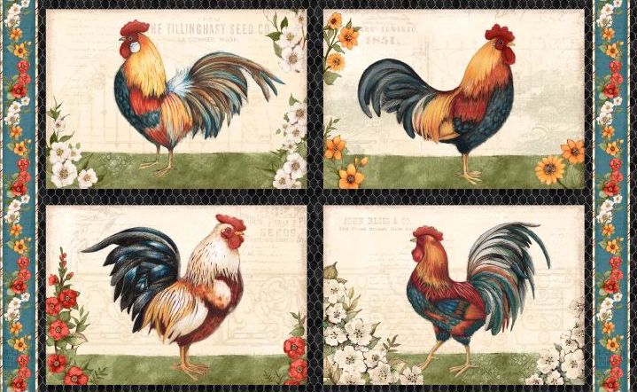Garden Gate Rooster Placemat Kits - Set of 4