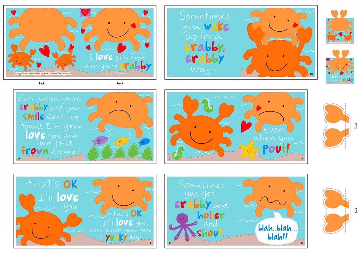 I love you Even When You are Crabby Soft Book Panel