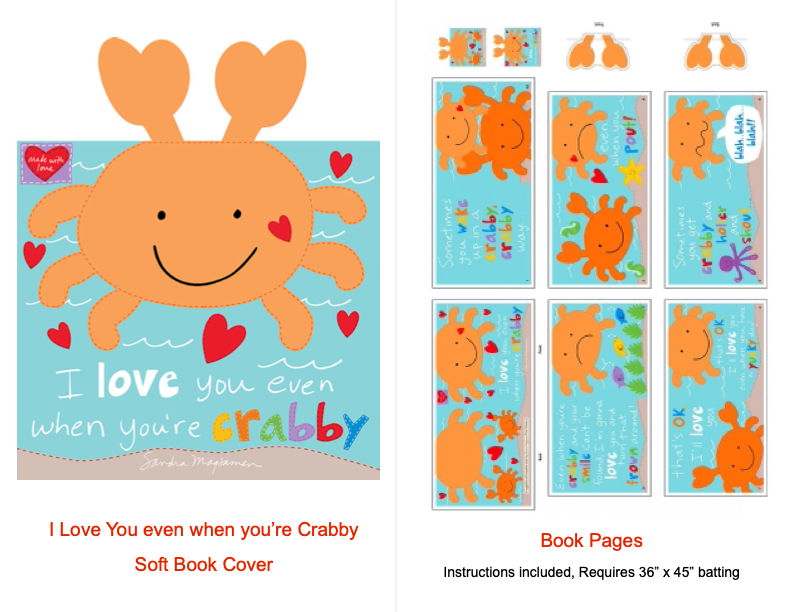 I love you Even When You are Crabby Soft Book Panel