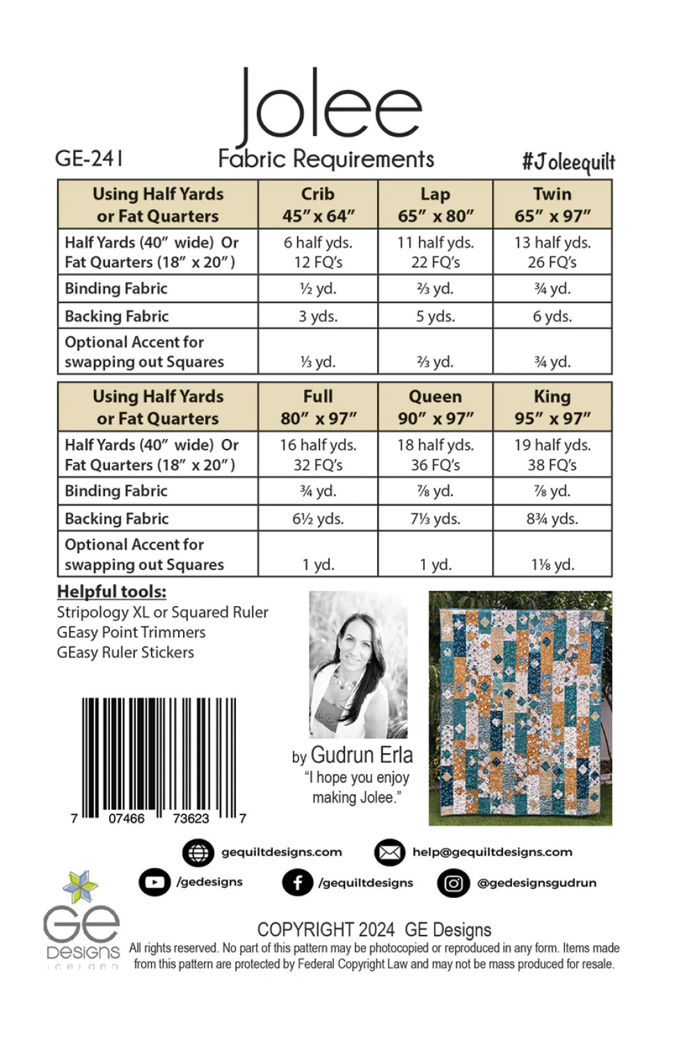 Jolee Quilt Pattern