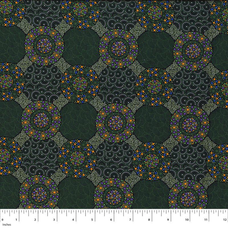 Wildflowers & Bush Tuckers Green - Quilted Strait