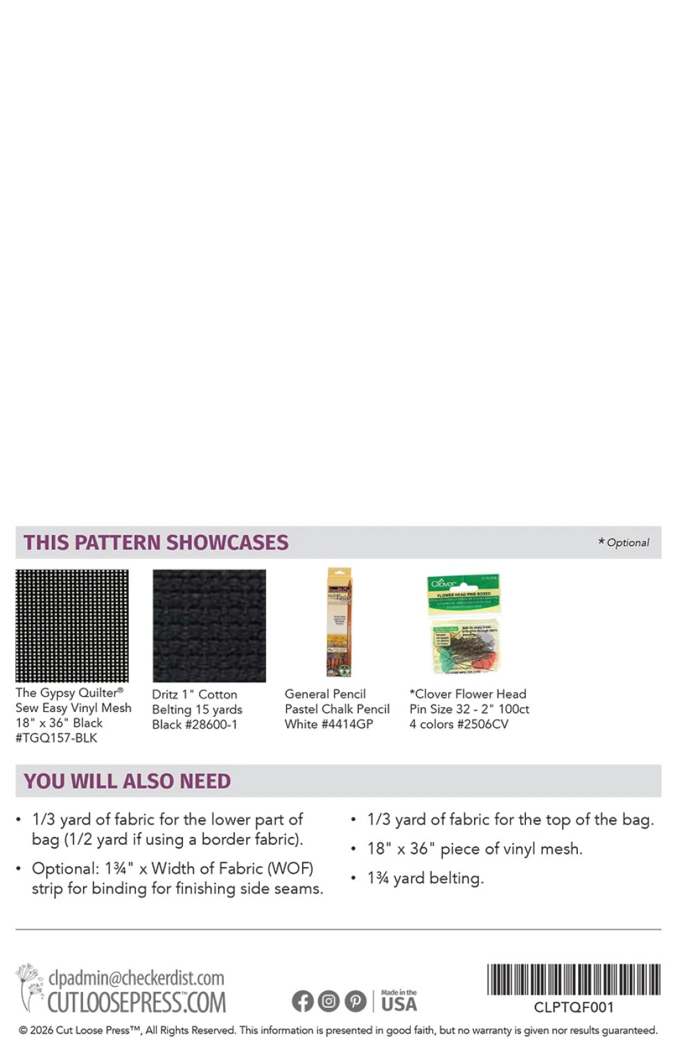 Mesh Market Bag Notions Bundle - FM - Quilted Strait