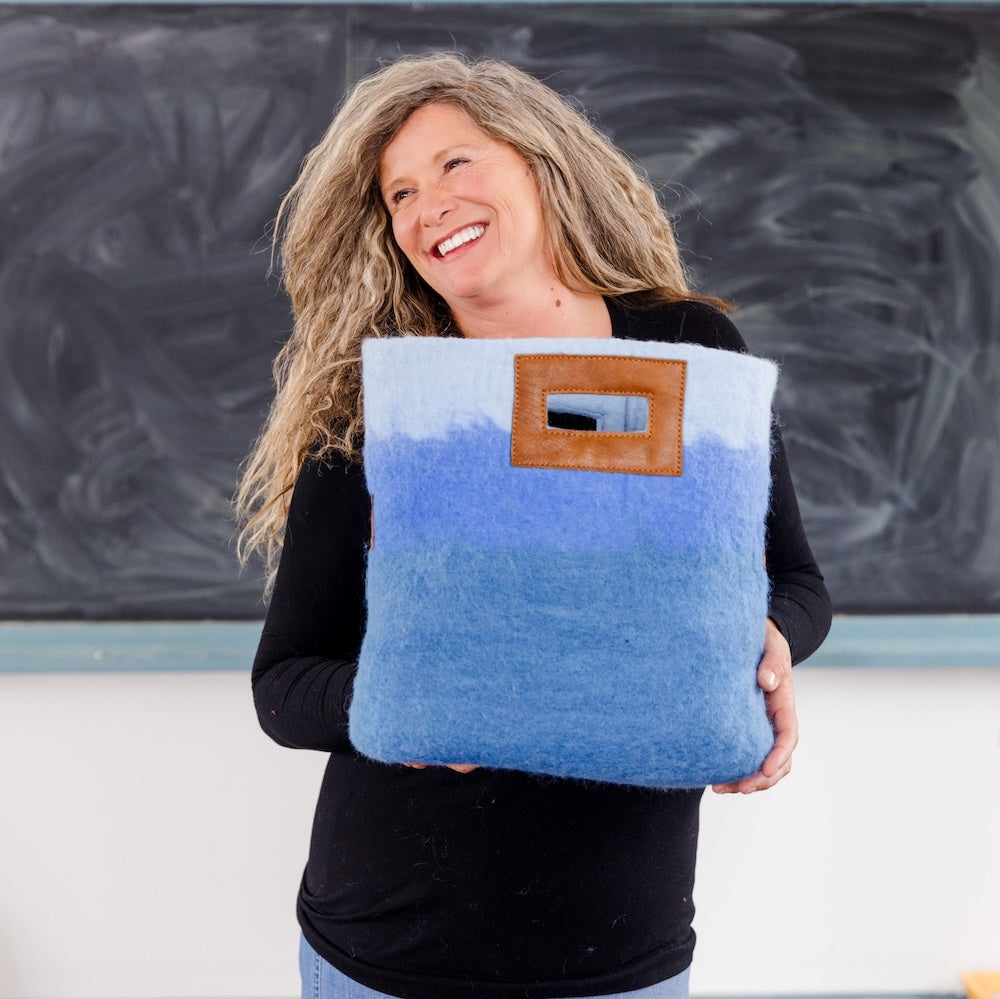 Wool Felted Ombre Tote - Lupin - FM1