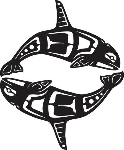 8" Orca Pair Fusible Applique - Quilted Strait