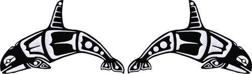 Orca Pair Laser Cut Ready to Fuse Applique (side by side) - Quilted Strait