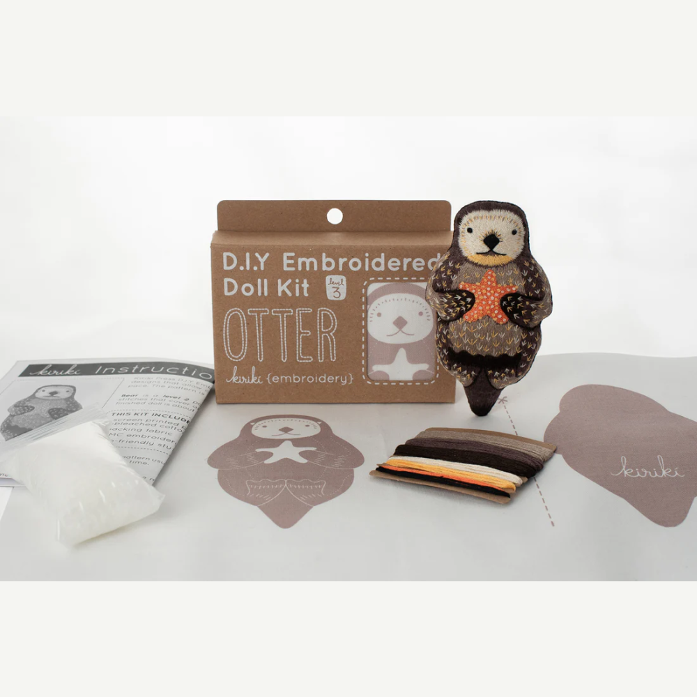 Otter Plushie Embroidery Kit