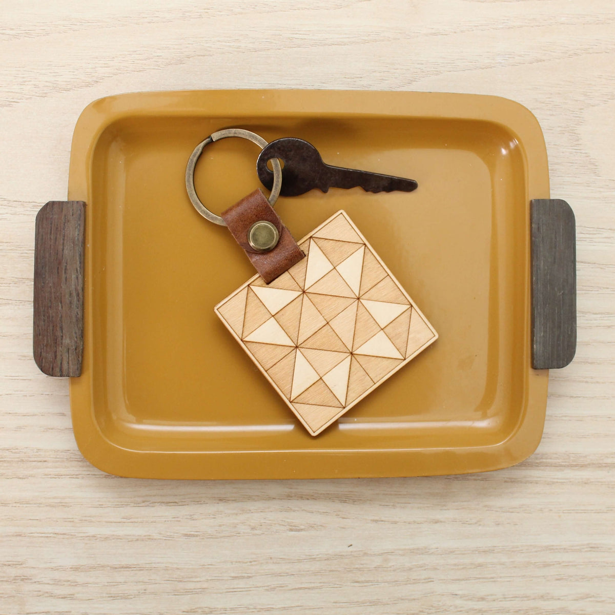 Wood Quilt Keychain #3 (FM)