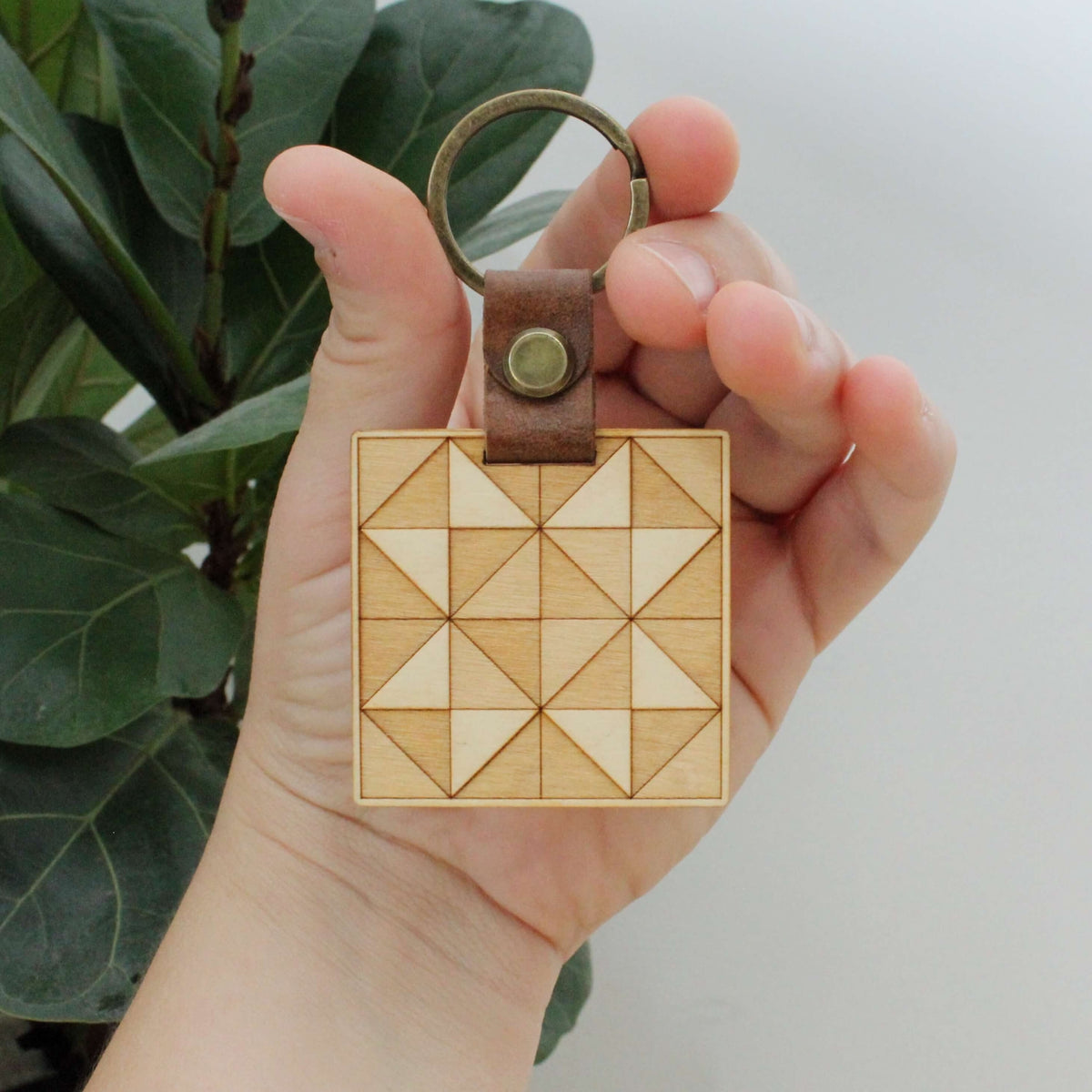 Wood Quilt Keychain #3 (FM)