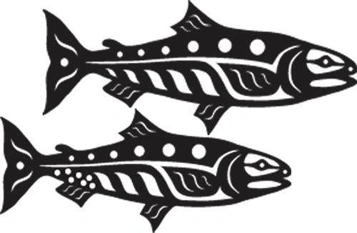 Salmon Pair Laser Cut Fusible Applique - Quilted Strait
