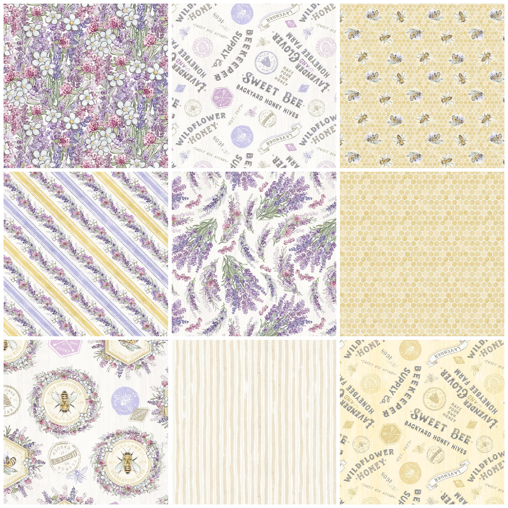 Sweet Honey Bee Fat Quarters - Quilted Strait