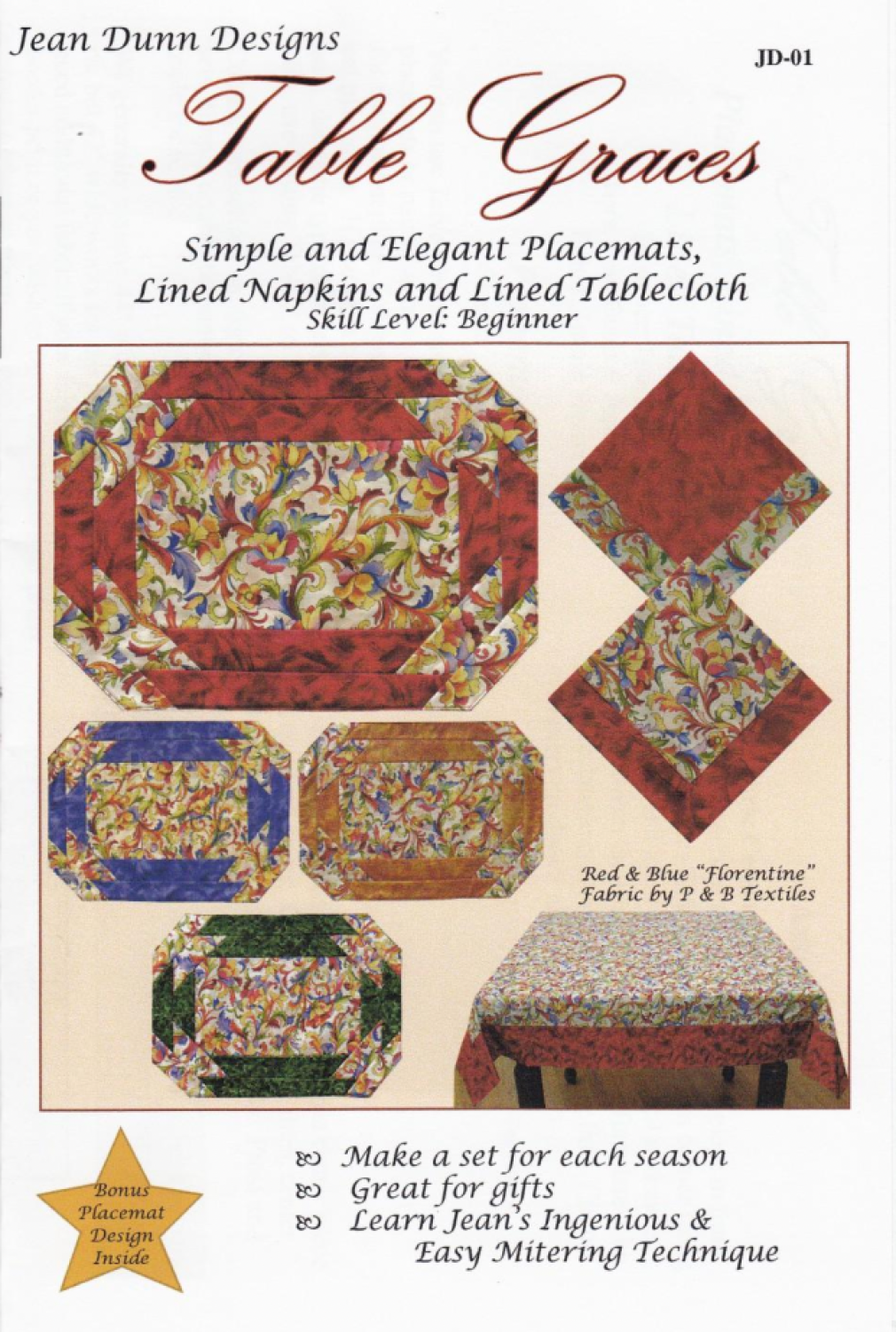 Table Graces Pattern FM1 - Quilted Strait