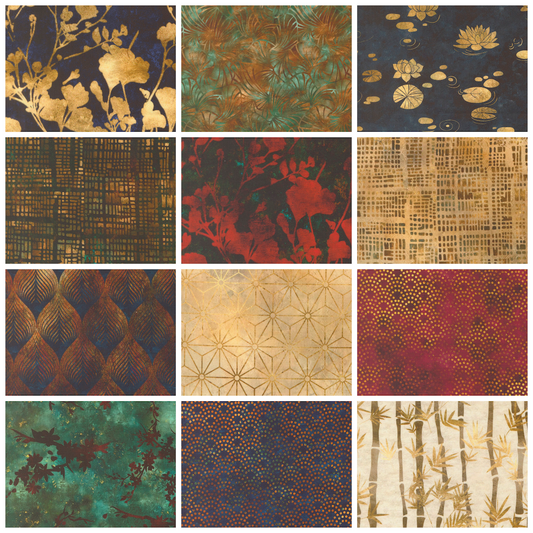 Tranquil Patina Fat Quarter Bundle (12 Fat Quarters) - Quilted Strait