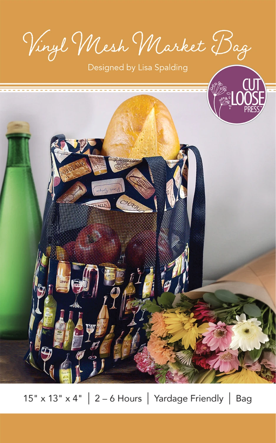 Mesh Market Bag Bundle including Fabric - FM1 - Quilted Strait