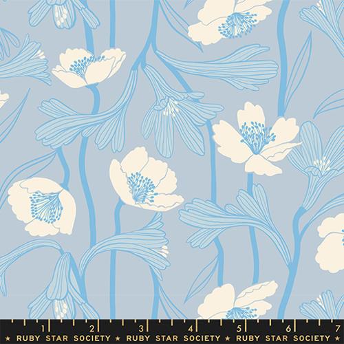 Water 5133 12 Water Flowers Water Blue - Quilted Strait