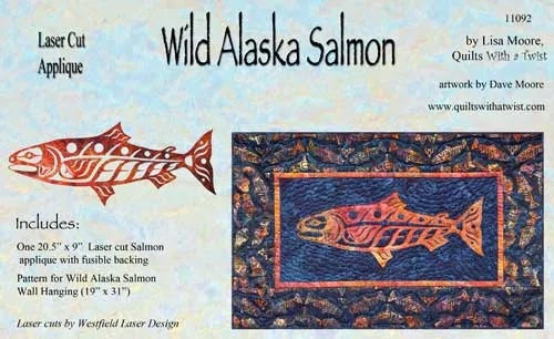 Wild Alaska Salmon Laser Cut Ready to Fuse Applique - Quilted Strait