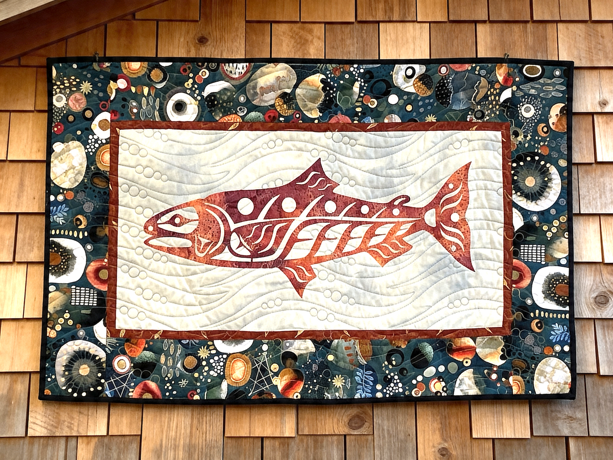 Wild Alaska Salmon Laser Cut Ready to Fuse Applique - Quilted Strait