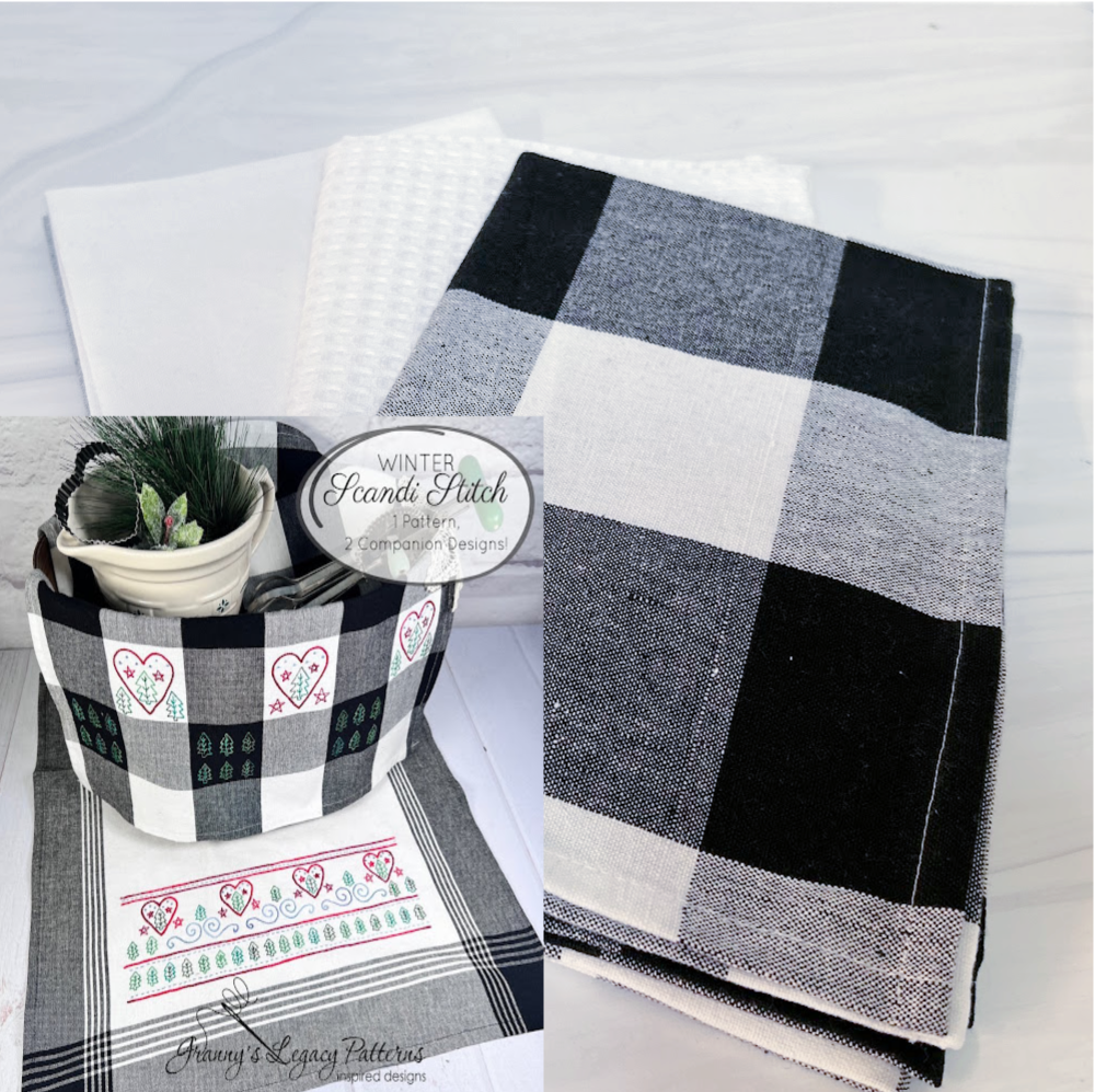 Winter Embroidered Tea Towel Kit