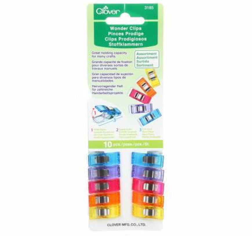 Clover Wonder Clips 10ct FM1 - Quilted Strait