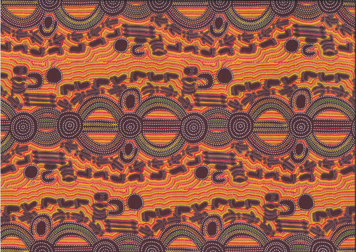 Rock Wallaby Dreaming Orange - Quilted Strait
