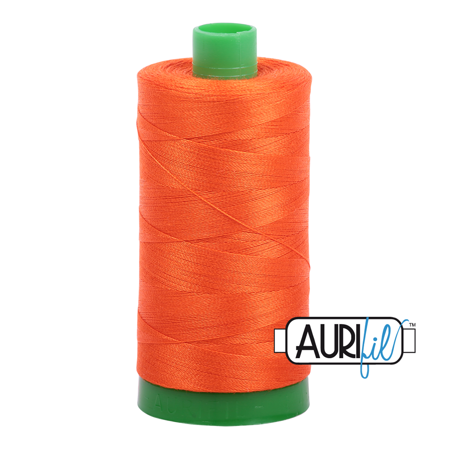 Aurifil 40wt 1104 Neon Orange thread - 1422 yards - Quilted Strait