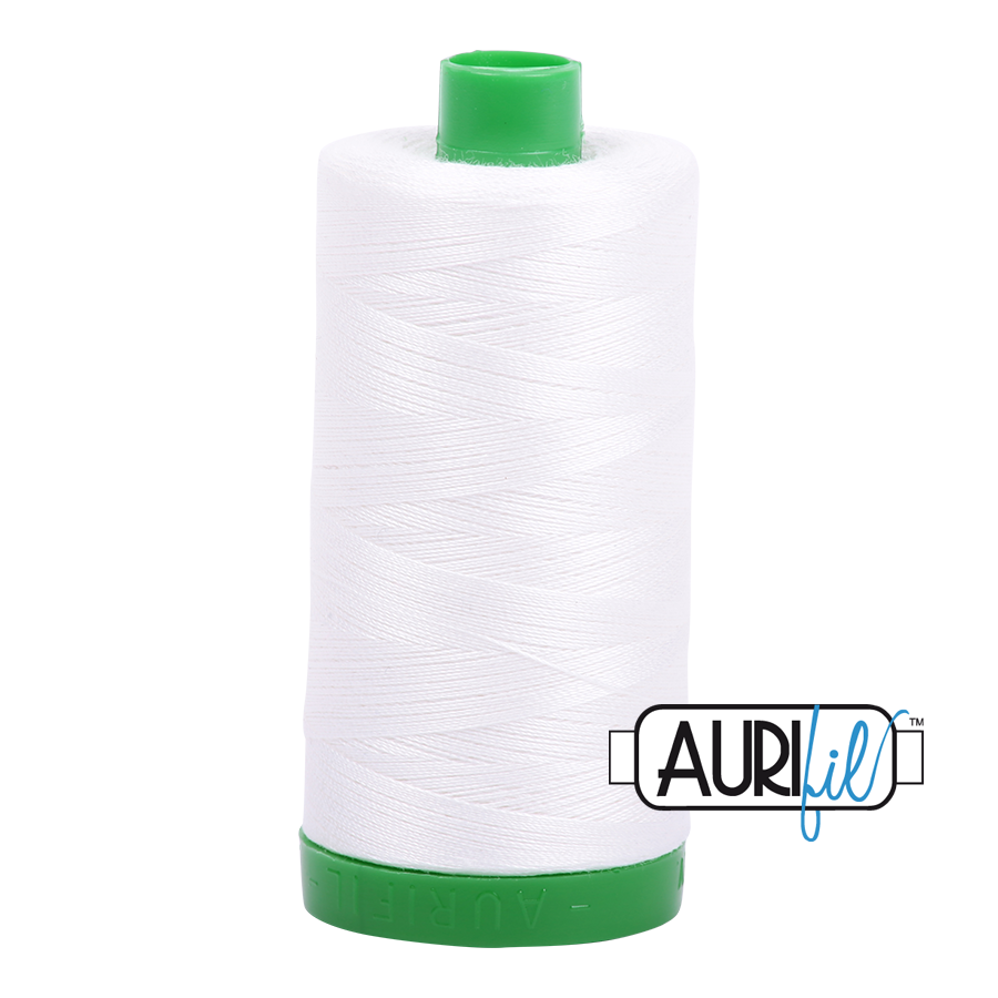 Aurifil 40wt 2021 Natural White thread - 1422 yards - Quilted Strait