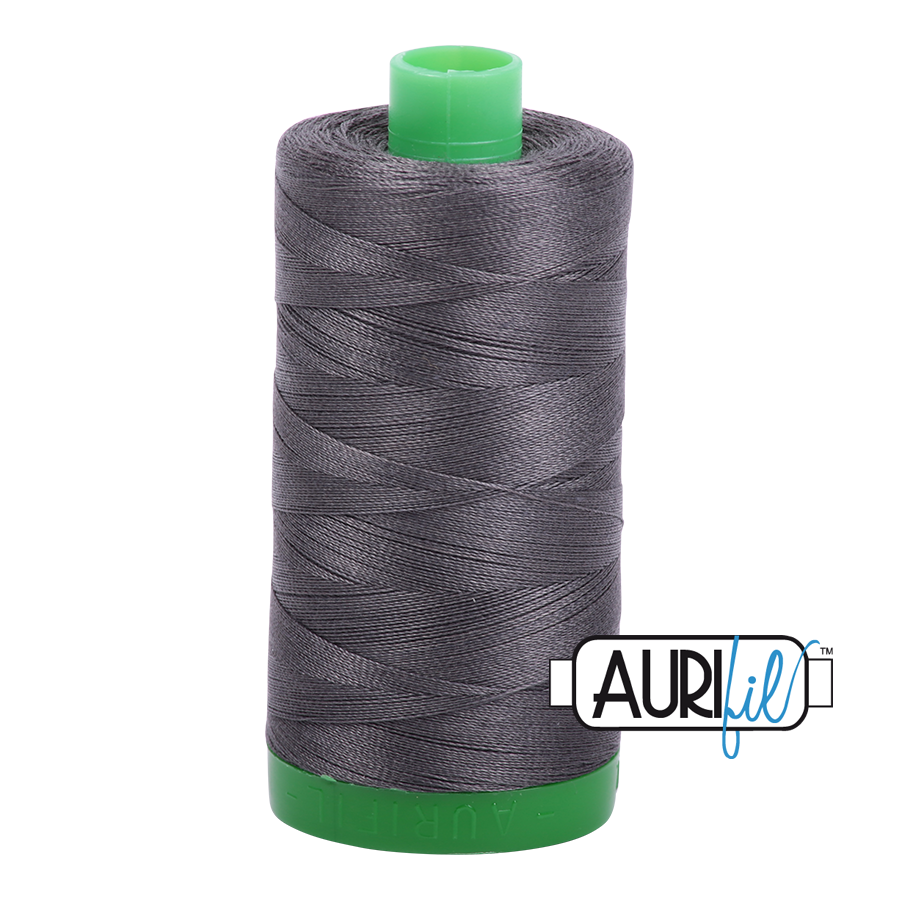 Aurifil 40wt 2630 Dark Pewter thread - 1422 yards - Quilted Strait
