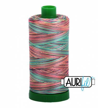 Aurifil 40wt 3817 Variegated Turquoise/Pink 1094 Yards - Quilted Strait