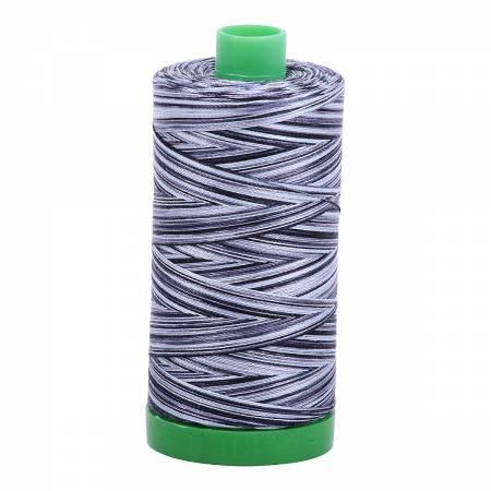 Aurifil 40wt 4664 Variegated Black/White/Gray 1094 Yards - Quilted Strait