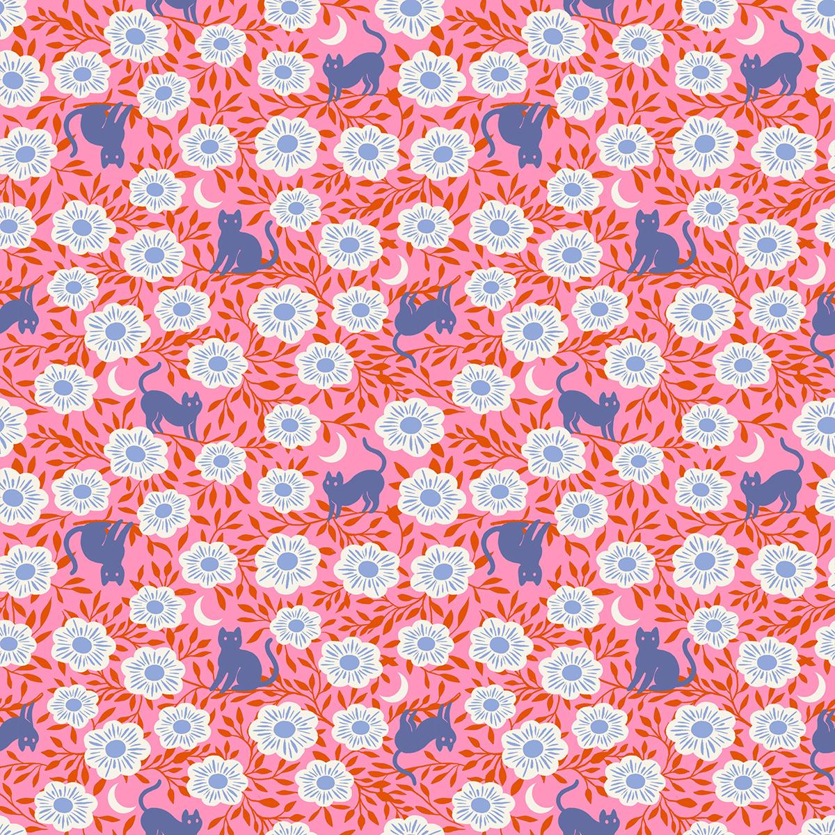 Backyard 2088 12 Hiding Cat Flamingo - Quilted Strait